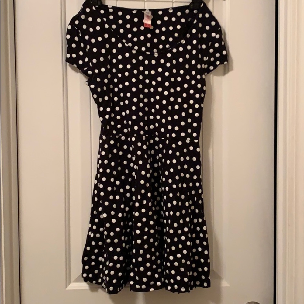Black dress with White polka dots